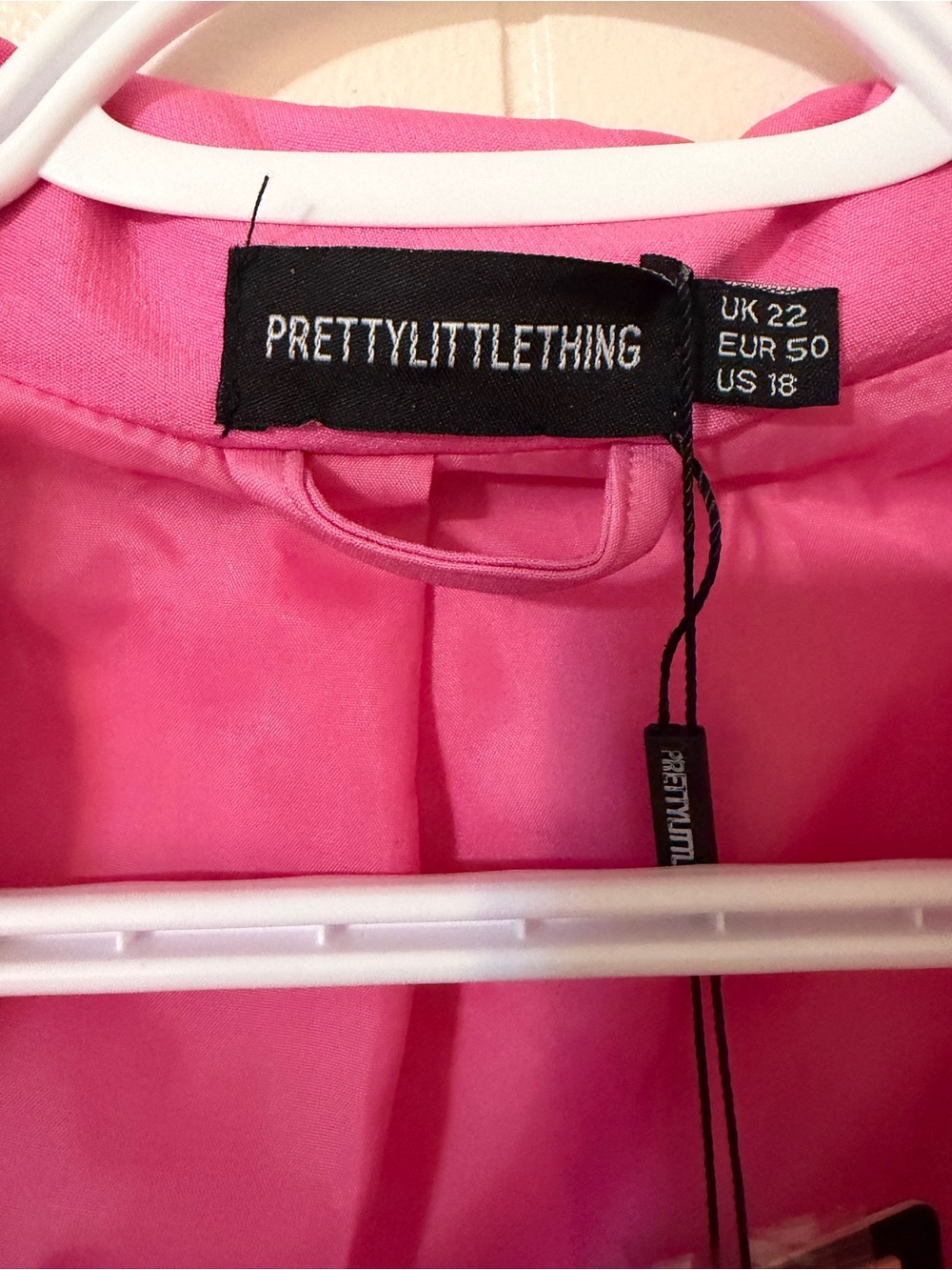 Pretty Little Thing Pink Double-Breasted Blazer Dress - Women size 18 - Picture 5 of 6